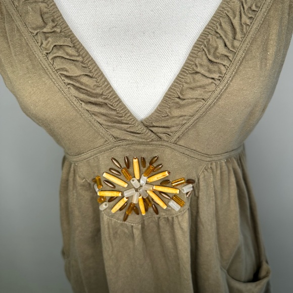 Mark women’s size Medium breaded dress with pockets. Army green color. - Picture 5 of 9